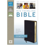 NIV, Thinline Bible, Compact, Bonded Leather, Black, Red Letter Edition