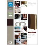 NIV, Thinline Reference Bible, Compact, Imitation Leather, Burgundy/Tan, Red Letter Edition